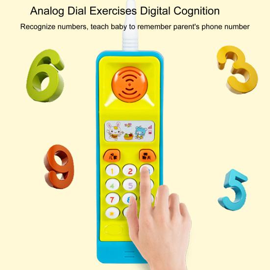 Mobile Phone Toy with 5 Songs Portable Cartoon Colorful Round Edge Exercise Responsiveness Gentle Sound Toddler Cell