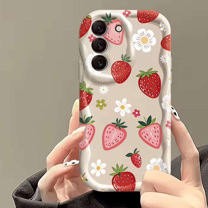 Чехлы для телефонов Samsung Galaxy A57 A56 A55 5G A15 A16 A35 A17 A37 A36 A54 S26 S25 S24 Ultra S22 Plus S23 FE Чехол с вишневым бантиком