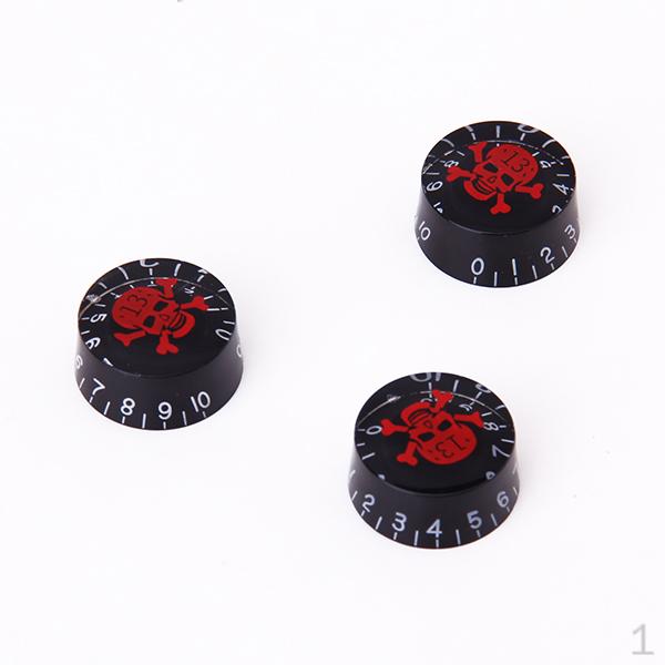 3pcs Black Control Knobs for Electric Guitar W/ Head
