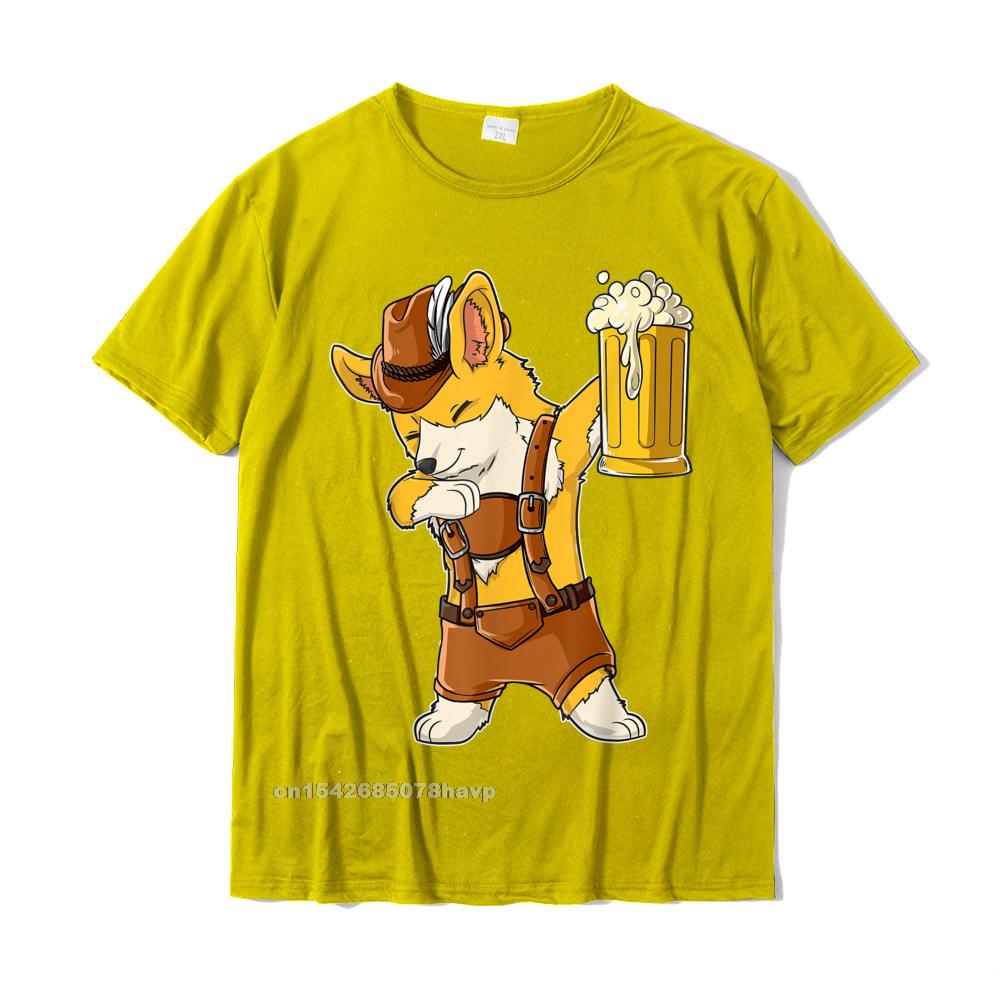 Dabbing Corgi T Shirt Oktoberfest Lederhosen Unisex Prost Beer Tees Faddish Custom Cotton Unisex T Shirt Print