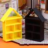 Miniature House Shaped Display Shelf Dollhouse Storage Cabinet Model Ornament Cute Design for Kids Room Decor DIY Dollhouse Build
