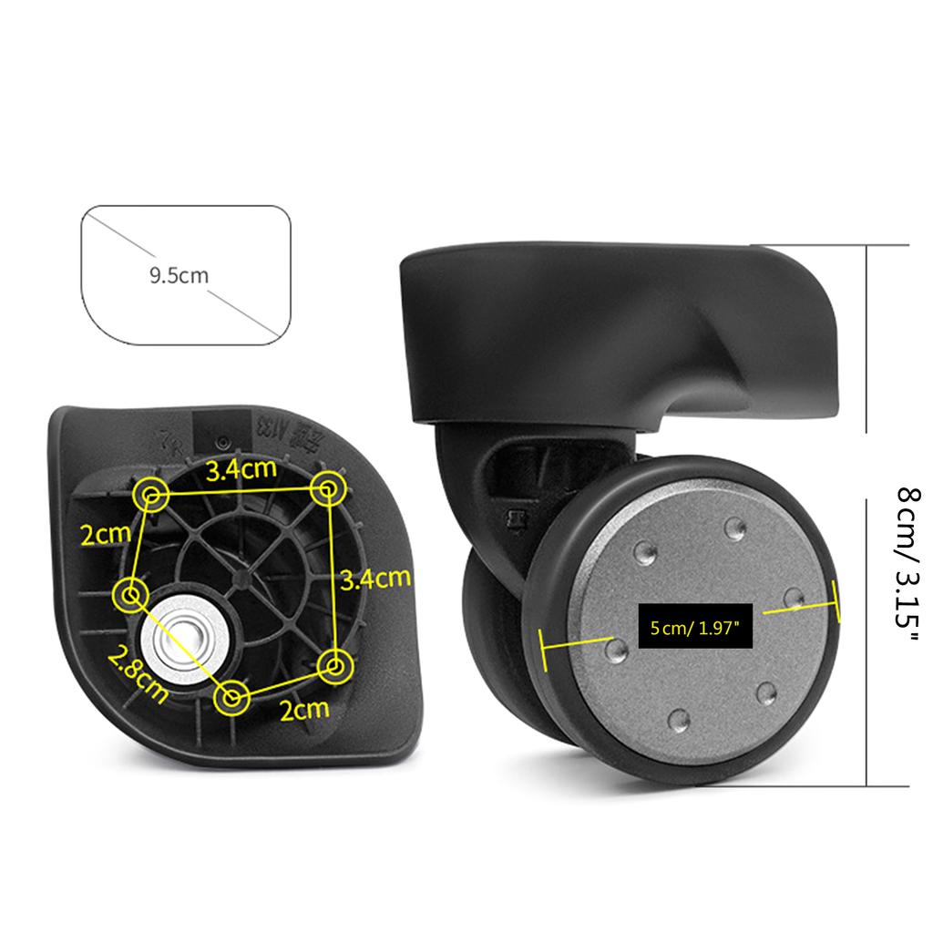2 шт. сменные роликовые колеса для тележки, сверхпрочные роликовые колеса для багажной коробки, чемодана, поворотные на 360 градусов, бесшумные колеса