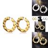 Popular Women's Alloy Round Hoop Earrings With Geometric Elements Gold And Silver