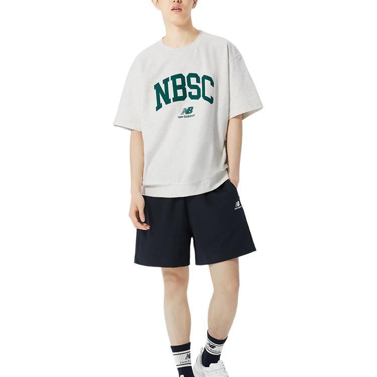 New Balance Ретро Спортивная Коллекция Футболки Мужская Серая Круглый Вырез Умеренная 5CD25353-OA