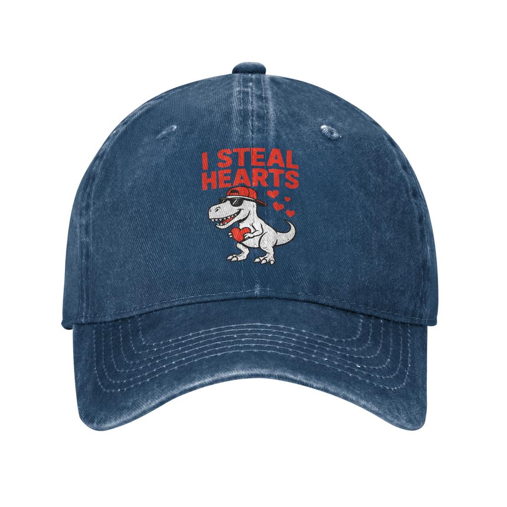 Baseball Cap I Steal Hearts Trex Dino Summer Street Style Hip Hop Hats Unisex Adult Custom Hunting Camping Sun-Proof Snapback Cap