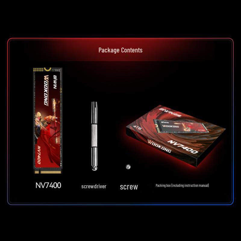 Biwei NV7400 2 ТБ PCIe 4.0 M.2 NVMe SSD для настольного компьютера, сервера, PS5 и ноутбука