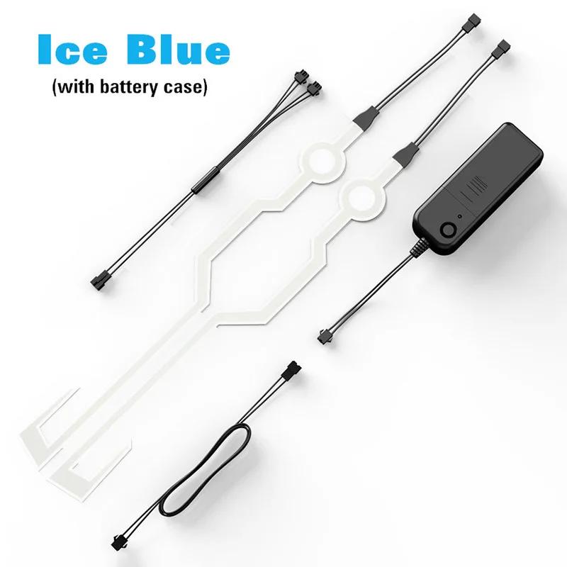 Waterproof Motorcycle Bike Helmet LED Cold Light Strip EL Sticker 4 Flashing Warning Lights Night Riding Helmet Kit Accessories