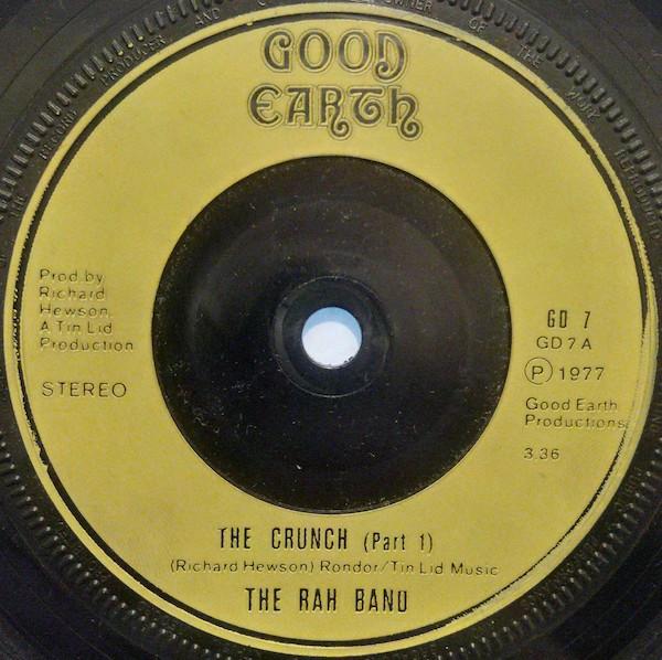 7-дюймовая пластинка RAH BAND The Crunch GD7 GOOD EARTH 1977 Великобритания Танцевальная Электроника Б/у