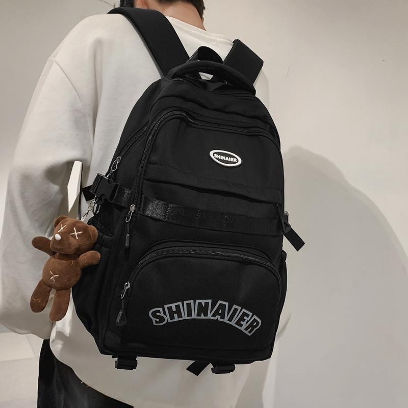 Рюкзак для ученика средней школы, женский нейлоновый рюкзак, мужской рюкзак с принтом в виде букв