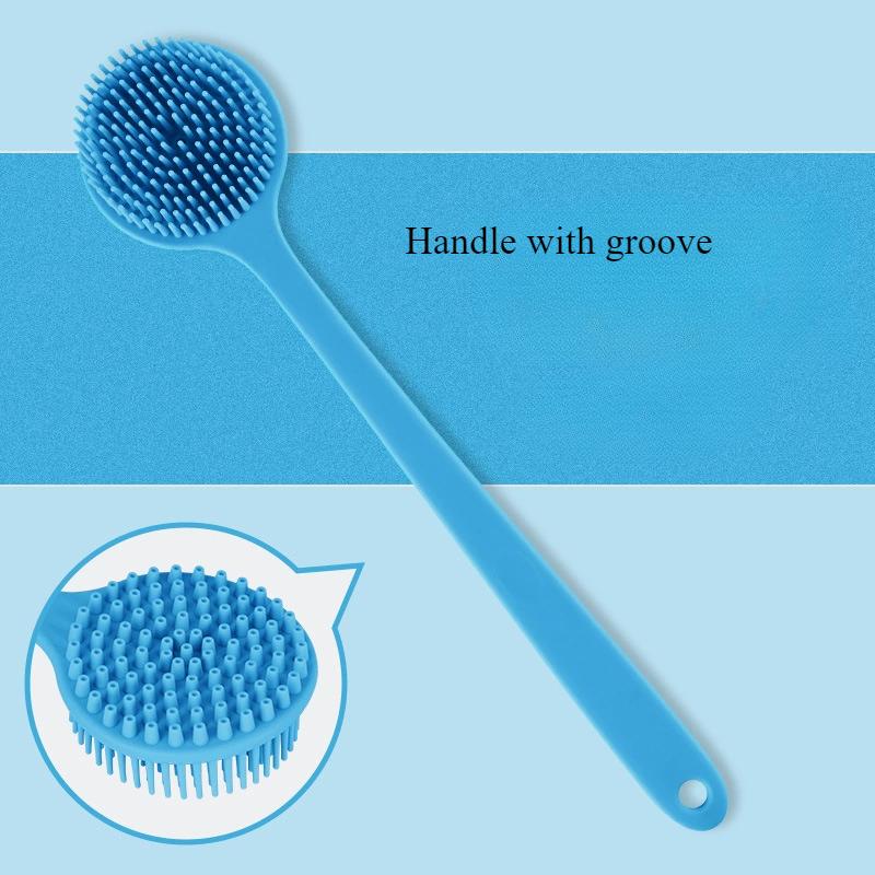 Щетка для спины для душа, мягкая силиконовая щетка для ванны и тела с длинной ручкой