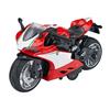 Toy Motorcycle Model 1:14 Scale Alloy Plastic Pull Back Toy Motorcycle with Sound and Light for Kids Red