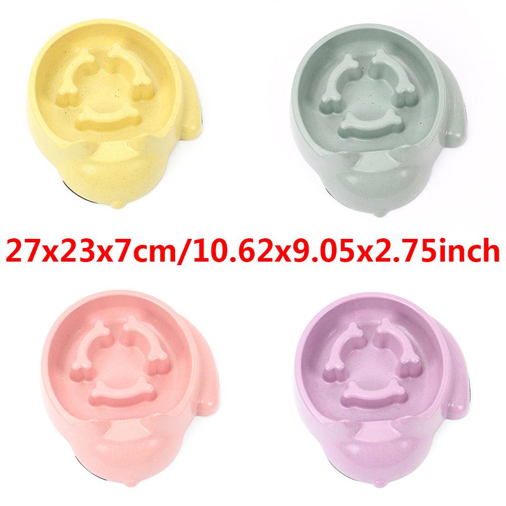 Медленная кормушка для домашних животных, нескользящая миска для корма для собак из бамбукового волокна, антизаглатывающая миски для кошек и щенков, медленное кормление для собак средних и маленьких пород