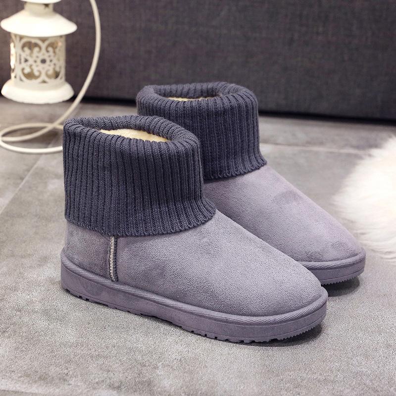 Женские зимние ботинки с толстой подошвой, нескользящие, новые зимние теплые ботинки 2025 года, с одной педалью, с набивкой и утолщенным хлопком