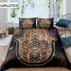 Indian Hand Hamsa Duvet Cover Polyester Galaxy Bedding Set Boho Chic Style Comforter Cover For Teen Adult Double Queen King Size