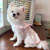 Cotton Summer Dog Princess Dress Bow Heart Puppy Clothing Fashion Cat Dog Costume  for Small Dogs