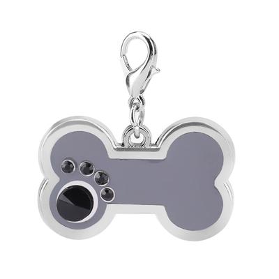 Сплав Pet ID Tag Собака Кошка Идентификация имени животного Кулон Форма кости (серый)