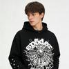 Unisex Oversized Hoodie With Spiderweb 3D Print - Streetwear Style Air Layer Fabric Fall Casual Wear