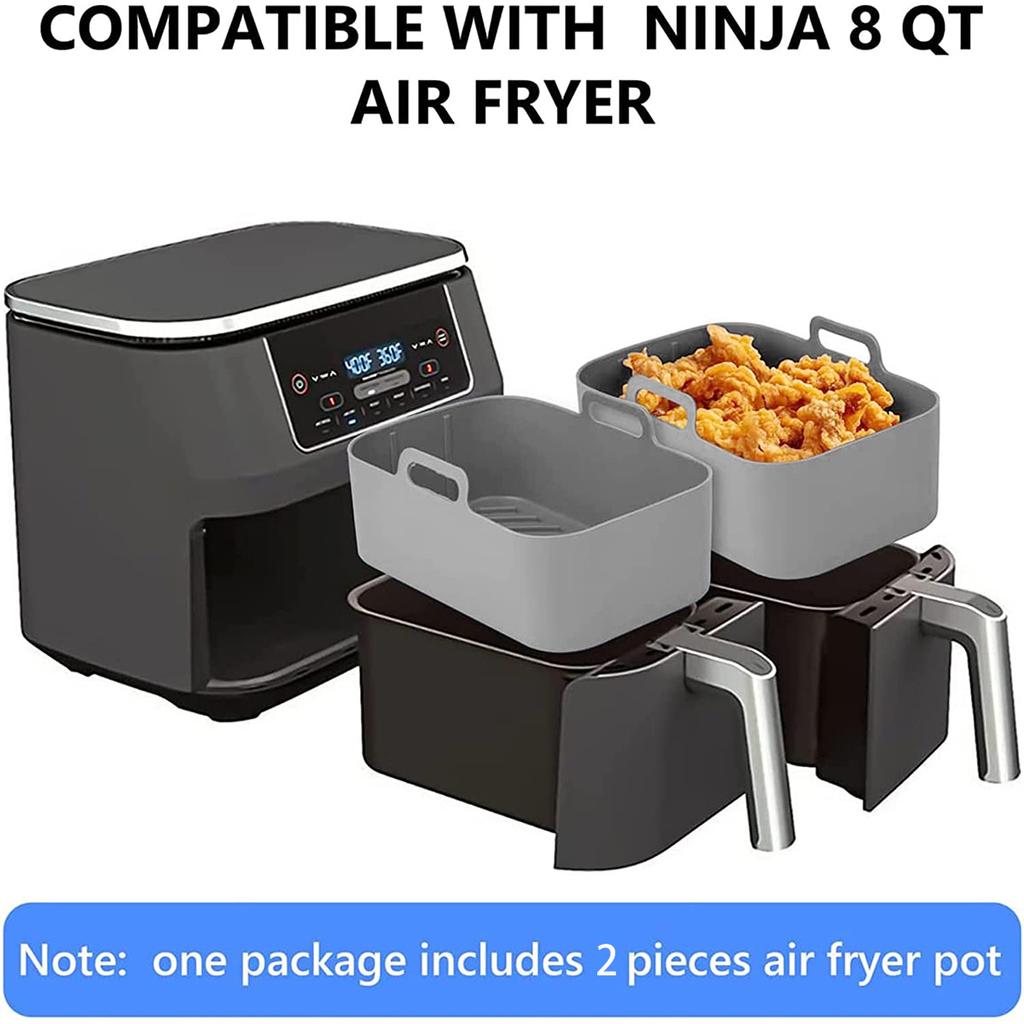 Air Fryer Silicone Tray Rectangle Oven Baking Tray Basket Reusable Liner Insert Dish For Ninja Foodi Fryer Pan Accessories