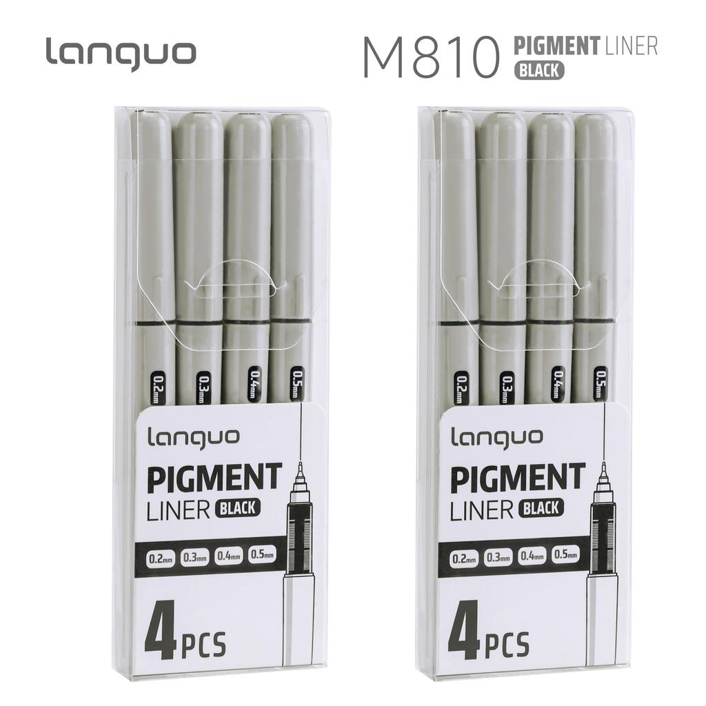 LANGUO 0.2/0.5mm Nib Size Pigment Liner Gel Pens Anti-smudge Water Resistant Fineliner Pens Stationery School Office Supplies
