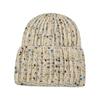 Snowflake point flanged wool hat women's autumn and winter warm knitted hat vertical strip headgear versatile cold hat