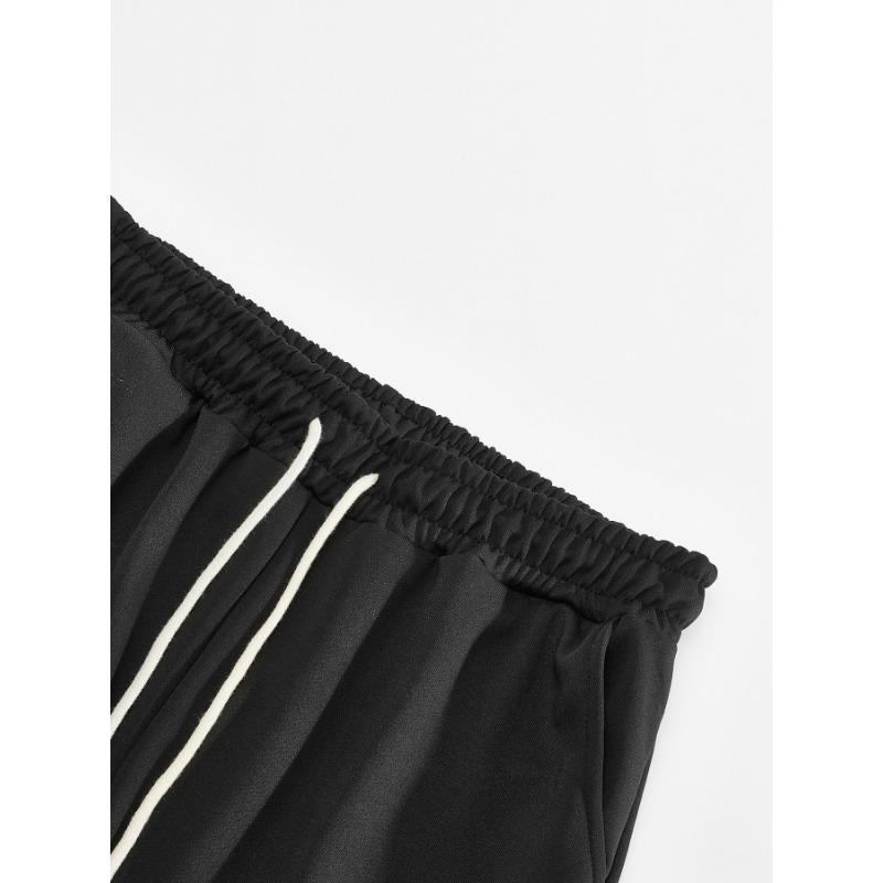 Men's SweatpantsNew Men's Buttoned Webbing Casual Pants Funky Straight Pants Outdoor Trousers