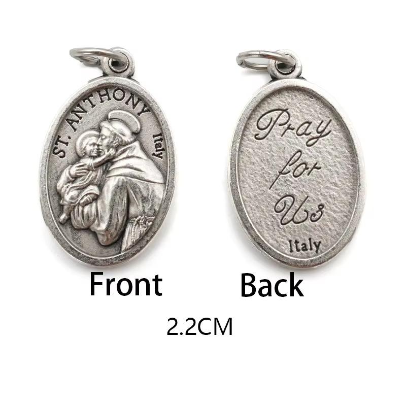 Двусторонние металлические подвески, ожерелья, браслеты, аксессуары своими руками, большая овальная святая медаль, кулон для любой цепи или ожерелья, христианские украшения