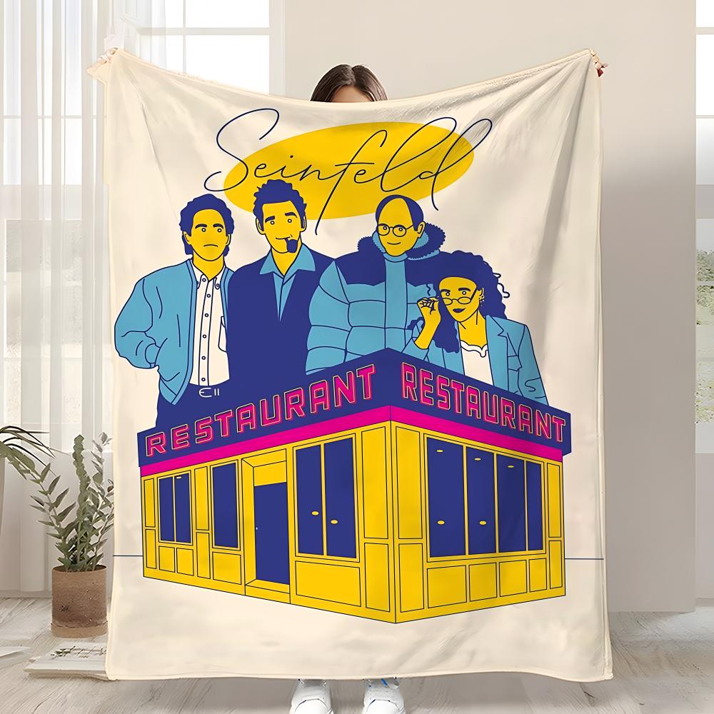 TV Seinfeld Throw Kid-Friendly Flannel Throw Blanket Soft Warm Anti-Static Washable All Season