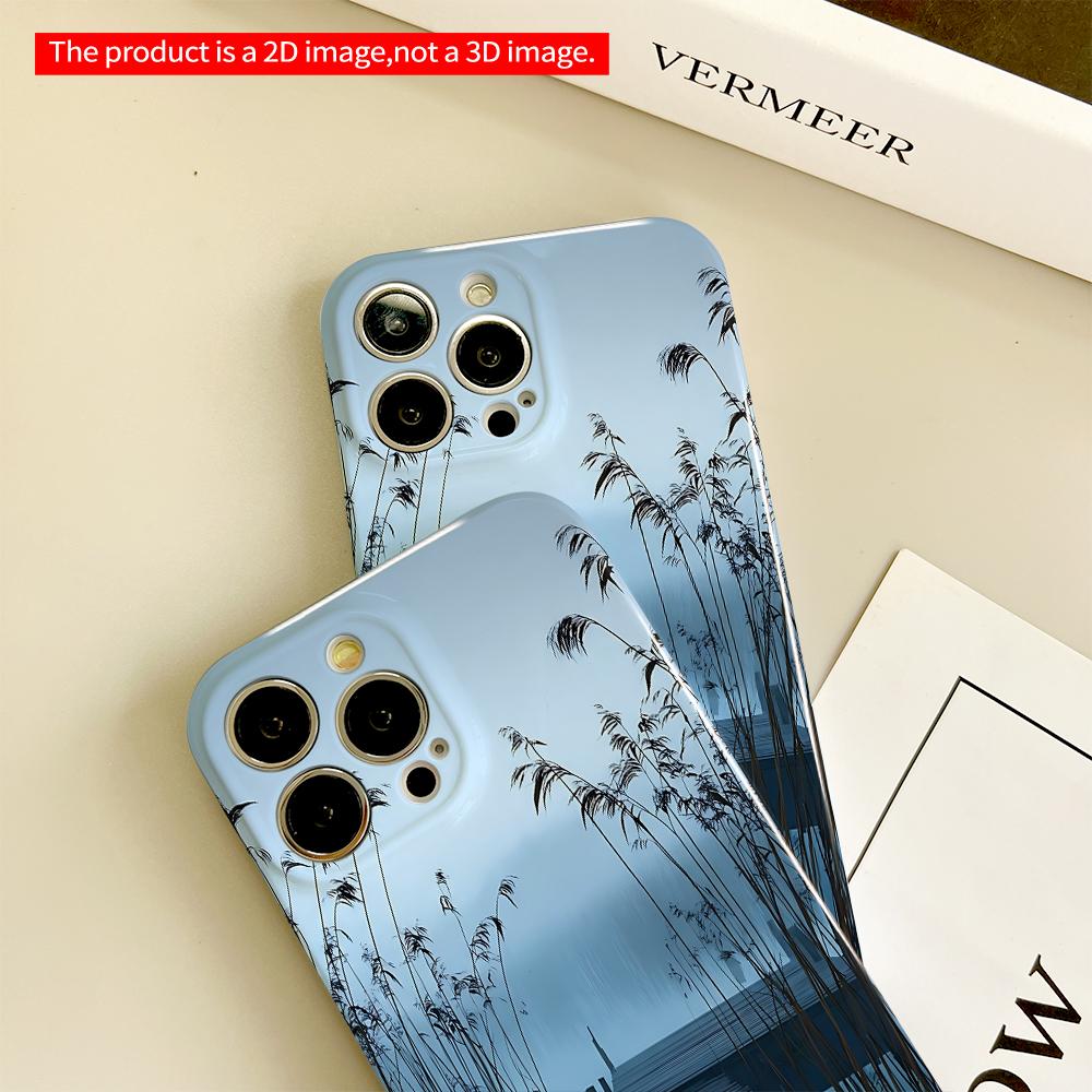 Misty Dock Amid Reeds Phone Case All inclusive film hard phone case, compatible with iPhone 18 Pro Max 17 16 15 14 13 12 11
