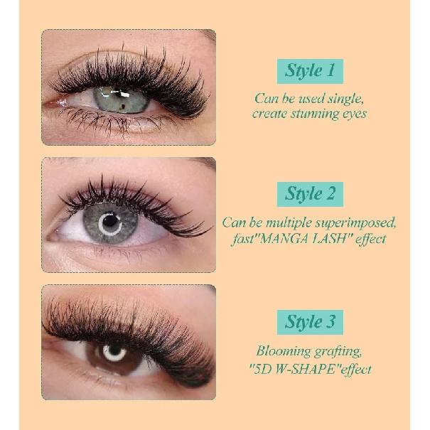 Abonnie 5D Flower Wet Lash Extensions Individual Lashes Brown Volume Soft 5D Flowering Fairy False Easy Fans Volume Eyelashes