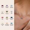 Hot Sale Bijoux Minimalist Baguette square Birthstone Necklace 925 Sterling Silver Gold Plated Zircon Necklace Jewelry