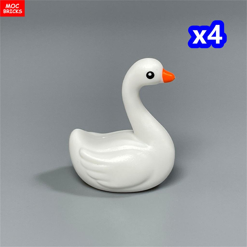 non-toxic MOC Bricks Animal Duck Swan River Lake Farm Scene View Accessories DIY Building Blocks Toys for Children Gifts