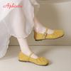 Fashion LazySeal Flat With Women Loafers Cow Suede Soft Flats Woman Casual Shoes Yellow Pleated Loafers Comfortable Footwear Big Size 43