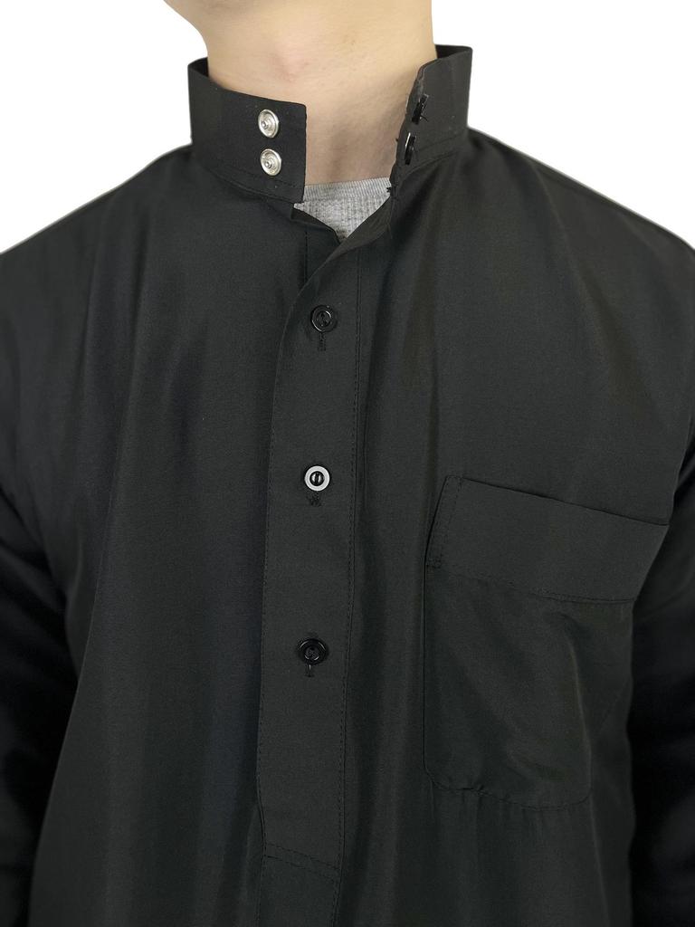 Мужской халат из полиэстера с воротником-стойкой и карманом - арабский стиль на Ближнем Востоке, Катар