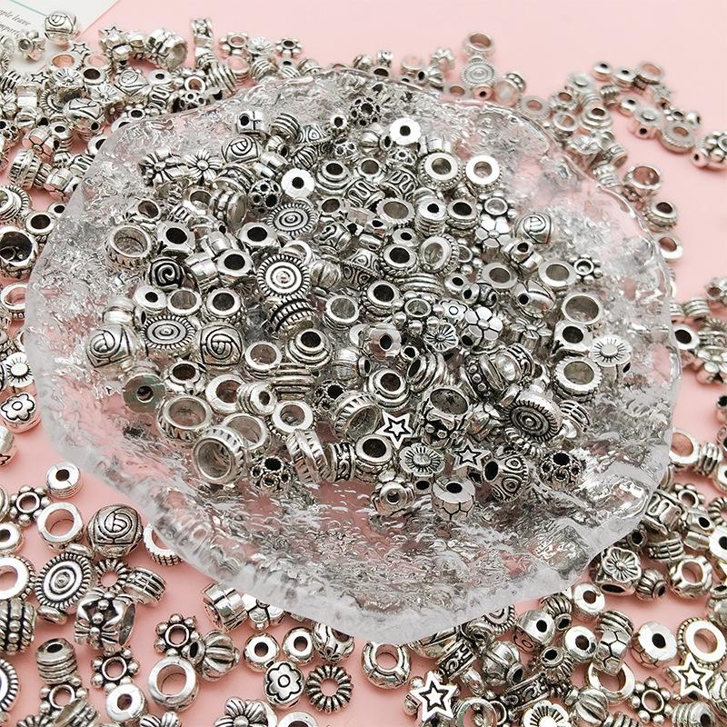 Антикварные серебряные бусины-разделители в форме цветов и звезд для самодельных украшений