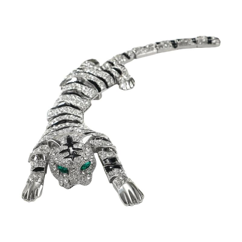 Vintage Rhinestones Tigers Brooch Elegant Rhinestones Tigers Brooch Accessory for Making a Statement at Any Event