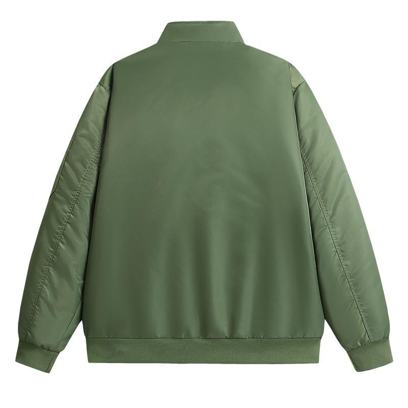 Mens Padded Cotton Jacket Stand Collar Nylon Casual Plus Size Winter Coat