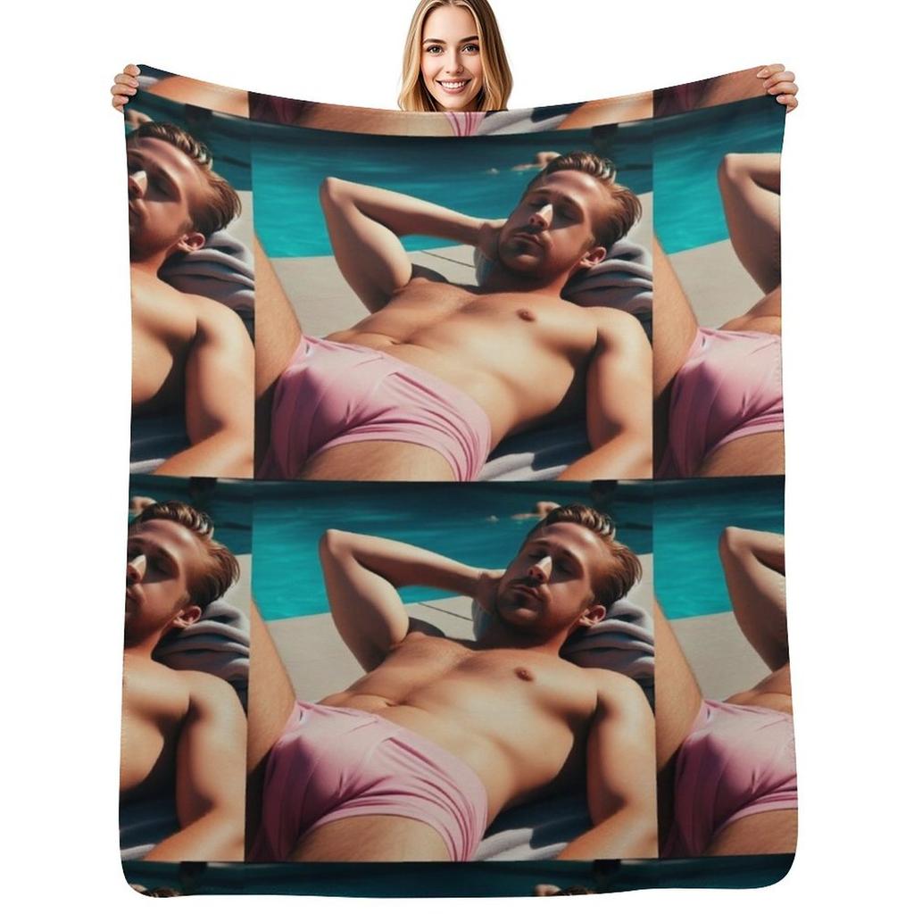 ryan gosling Throw Blanket Stain Resistant Cozy Warm Blanket