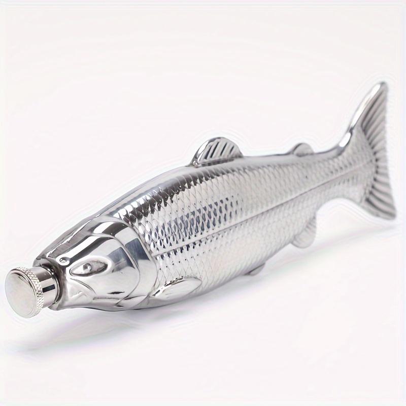 1pc Portable Trout-Shaped Wine Flask for Outdoor Camping, 304 Stainless Steel Fish Design Travel Bottle