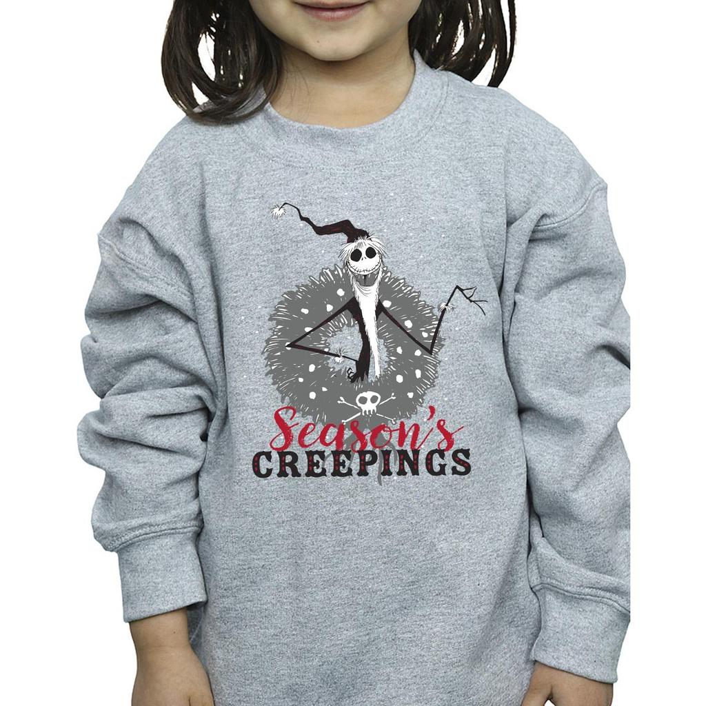 Disney Girls The Nightmare Before Christmas Seasons Creepings Wreath Sweatshirt