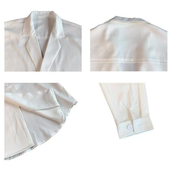 Весенняя мужская рубашка с отложным воротником из ледяного шелка с V-образным вырезом, свободные двойные пуговицы, сплошной цвет