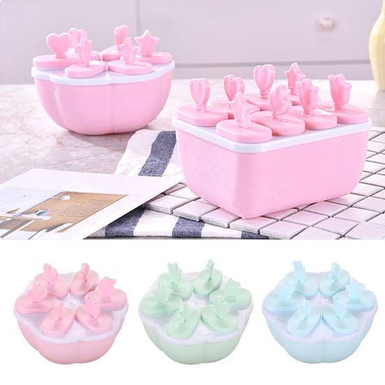 Plastic Popsicle Ice Cream Mold Maker Tray Cube DIY Kitchen Tool with Cover