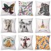Pillow for Bed Sofa Home Decor Black and White Funny Animal Pillowcase Colorful Butterfly Throw