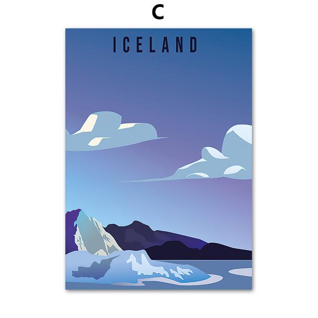 Германия Исландия Франция Япония город настенная живопись холст живопись мультфильм путешествия плакат и принт настенные панно для декора гостиной
