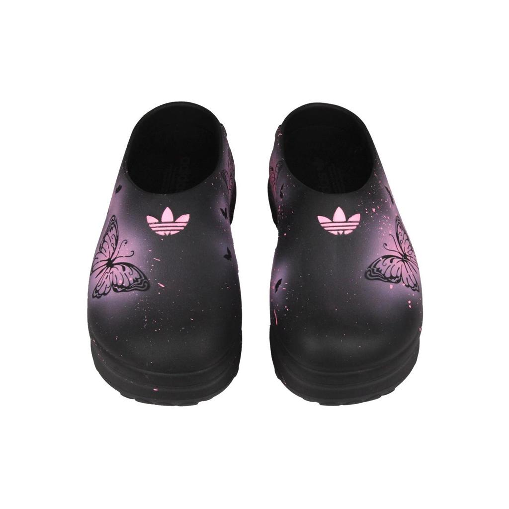 Adidas Originals AdiFOM Stan Smith Mule Rubber Sole Abrasion Resistant Closed Toe Slippers Women's Black Pink IE4626(TeamJ-)