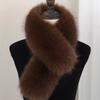 Soft Plush Cross Scarf Fake Fox Hair Fur Neck Warmer Temperament Faux Fur Scarf  Women