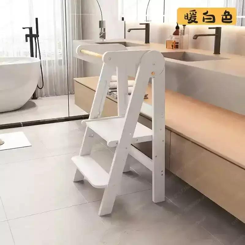 Обучающая башня - Складная стремянка из массива дерева с подлокотником для малышей - Идеально подходит для использования на кухне