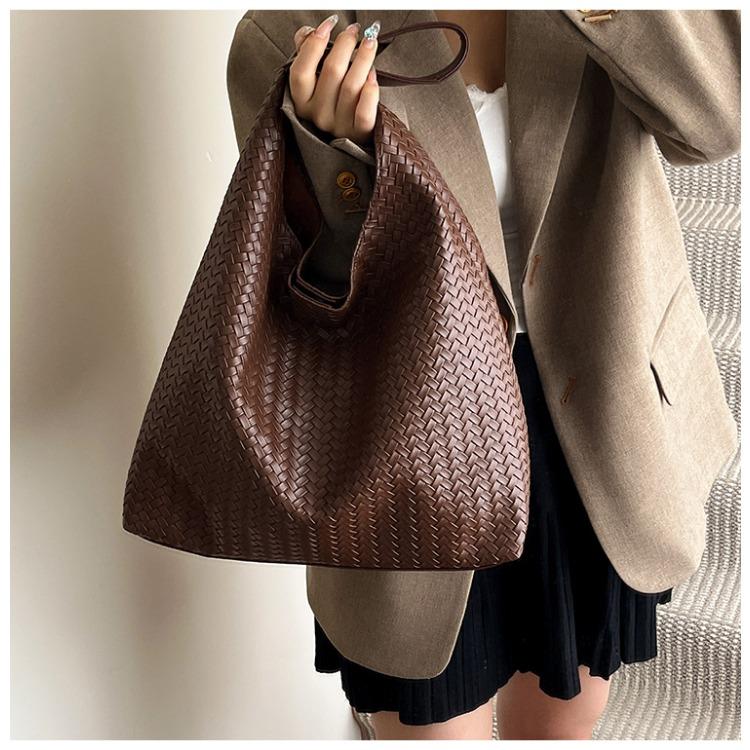 Fashion Women Shoulder Bag Large-capacity Leisure Commuting Bag with Pouch Top Handle Bag Trendy Satchel Hobo Bag Woven Tote Bag