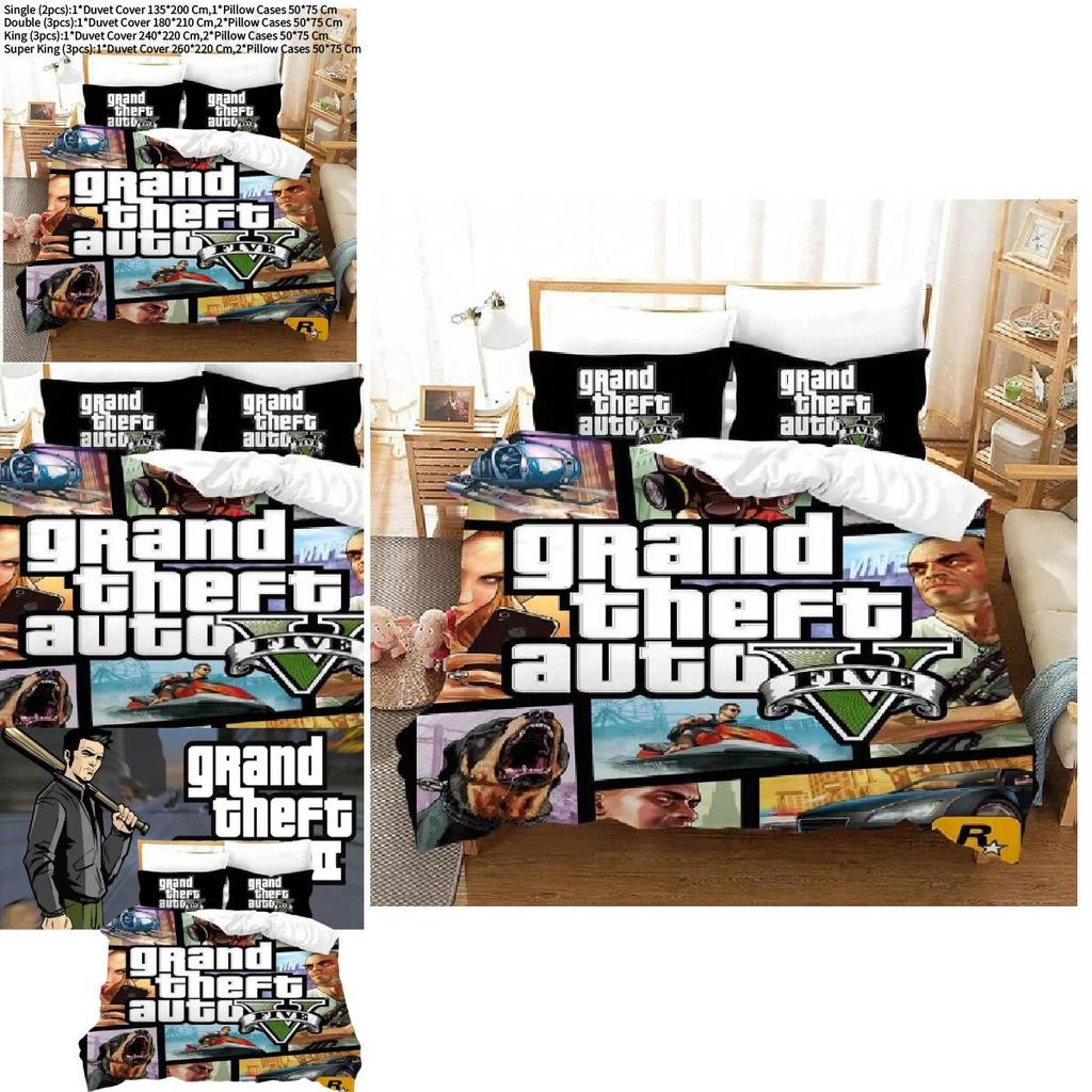 Постельное белье Grand Theft Auto, мультяшный пододеяльник и наволочки в современном стиле для декора спальни