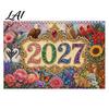 DIY Calendar Kit 2027 Diamond Art Painting Pattern Wall Calendar Rhinestone Gem 12 Monthly Planner Jan. 2026-Dec. Hanging for Home Office
