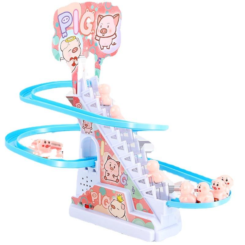 Пятачок поднимается по лестнице Легкая музыкальная композиция Интересные электрические игрушки Утка-головоломка Детский подарок Коробка с красками для мальчиков и девочек